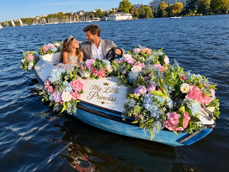 Das erste romantische Date von Mood Event Lab auf der Alster — wenn schon das Boot selbst Teil der Geschichte wird 1